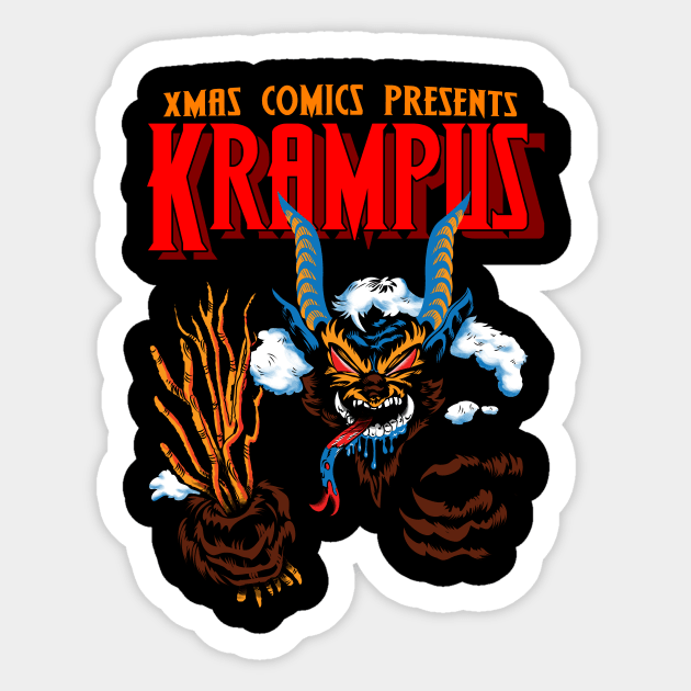 Krampus is coming to town Sticker by mannycartoon